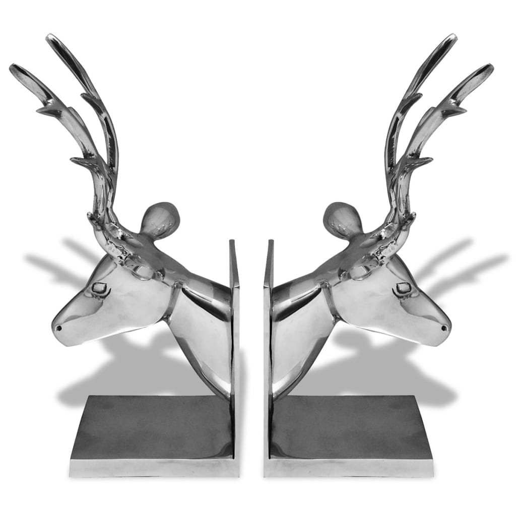 bookends deer 2 tk alumiinium hõbe