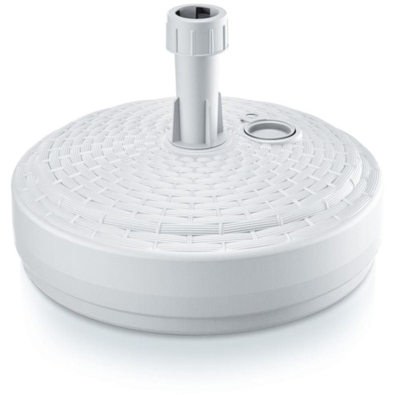 UMBRELLA BASE ROUND WHITE RATTAN