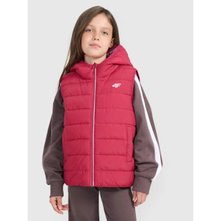 Girls' down vest with synthetic filling 4F 4FJRAW25TVJAF322-54S