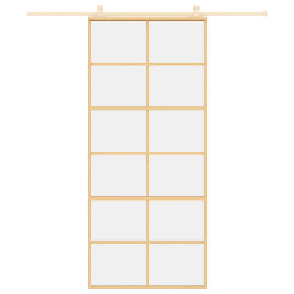 liuguks, kuldne, 90x205 cm, läbipaistev ESG-klaas ja alumiinium