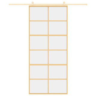 liuguks, kuldne, 90x205 cm, läbipaistev ESG-klaas ja alumiinium