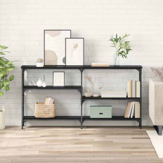 Konsoollaud riiuliga Must tamm 150 x 29 x 76.5 cm Tehispuit