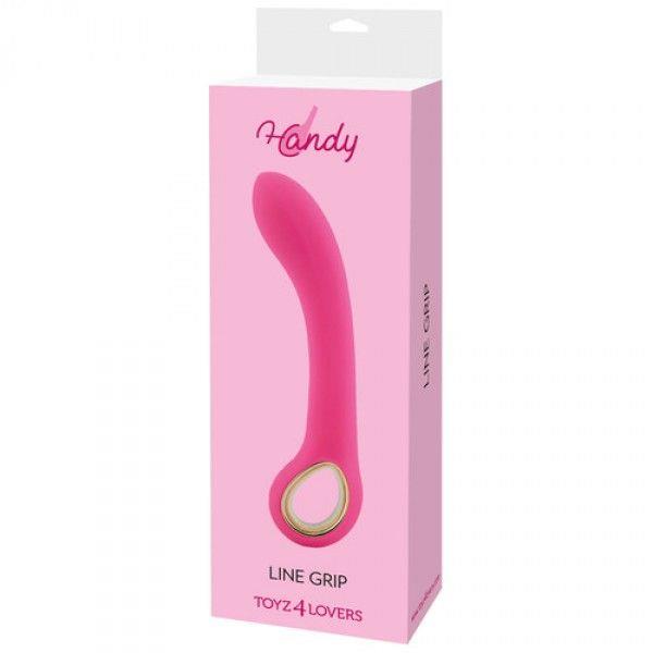 Классический вибратор Handy Line Grip Pink