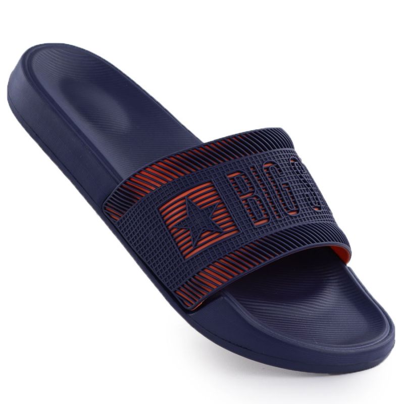 Men's navy blue Big Star RR174A052 beach pool flip-flops
