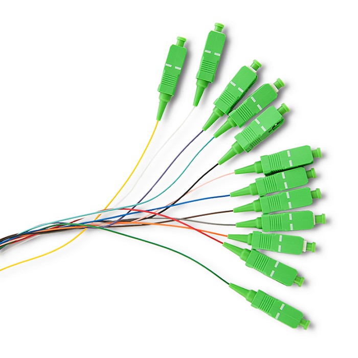 Qoltec 12 x Pigtail fiber optic SC/APC | Singlemode | G657A2 | 2m