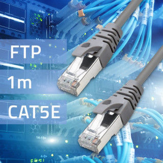 Кабель Qoltec Patchcord FTP | CAT5e | 2 x RJ-45 | 1м | Высокоскоростной | Позолоченный | Экранированный