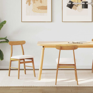 Söögitool 2 pcs Looduslik ja hele Paks Kautsukipuit