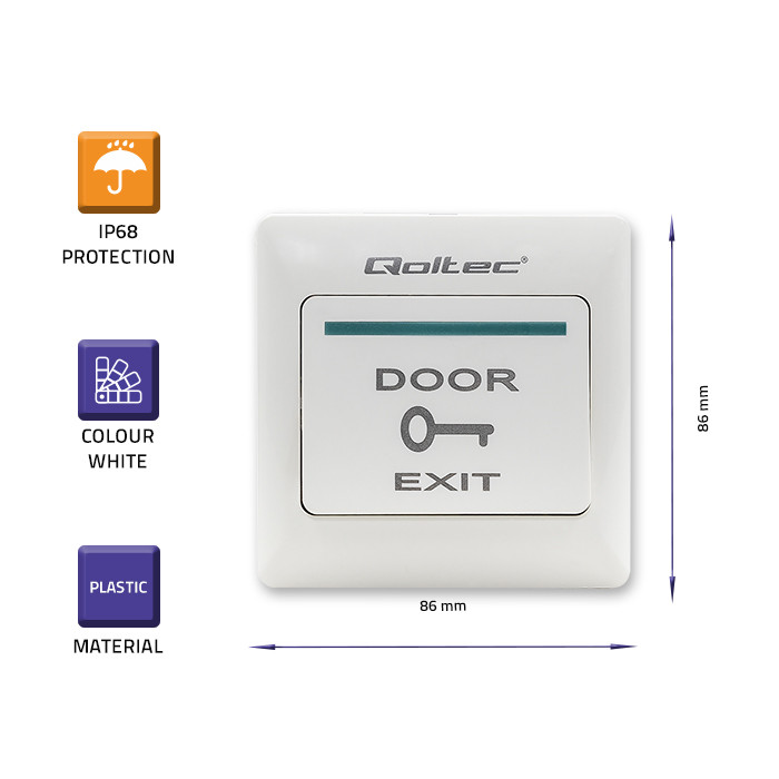 Qoltec Exit Button | white