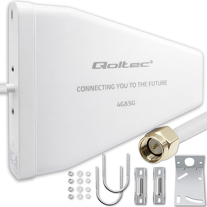 Qoltec 4G 5G LTE antenna | 9dBi | directional | external | N female | waterproof | 3m