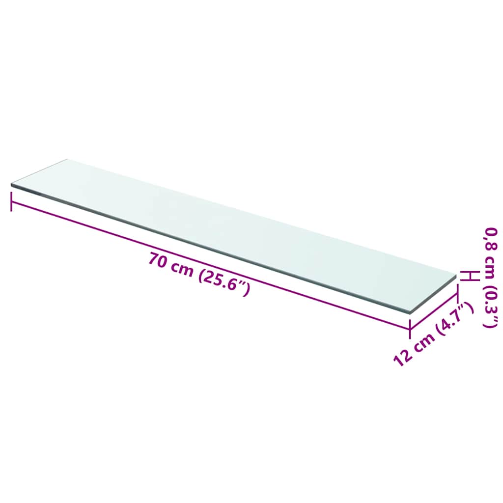 Стеклянная полка 70 x 12 см, прозрачная