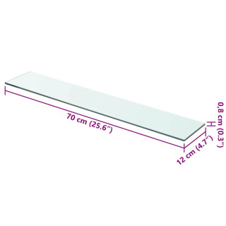 Стеклянная полка 70 x 12 см, прозрачная