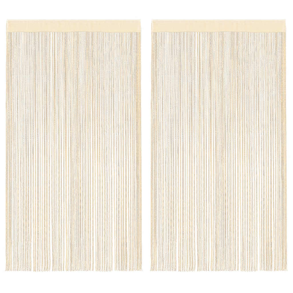 nöörkardinad 2 tk, 140 x 250 cm, kreemjasvalge