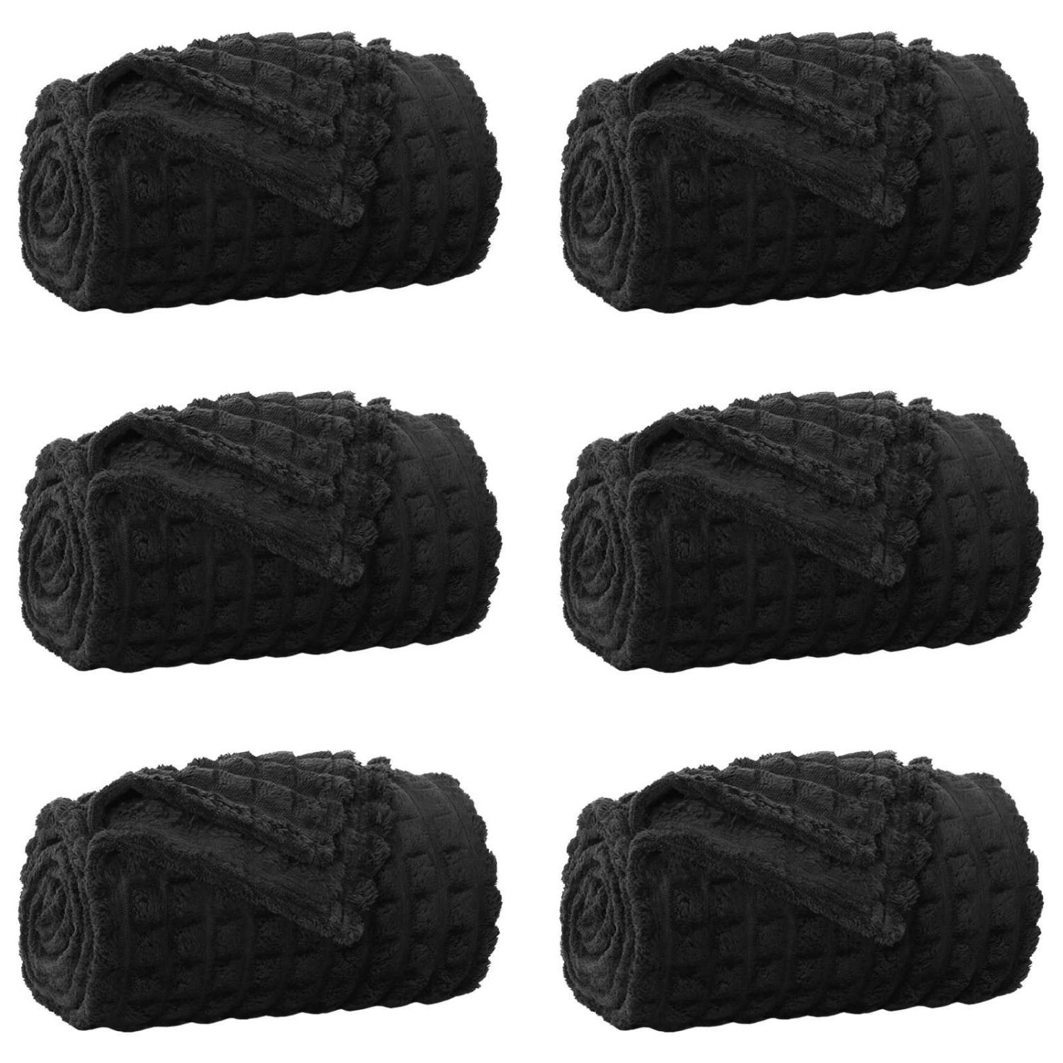 Viskab tekid 6 pcs Must 240 x 220 cm Fliis