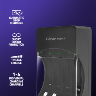 Qoltec Battery Charger for Ni-MH type R03 AAA R6 AA