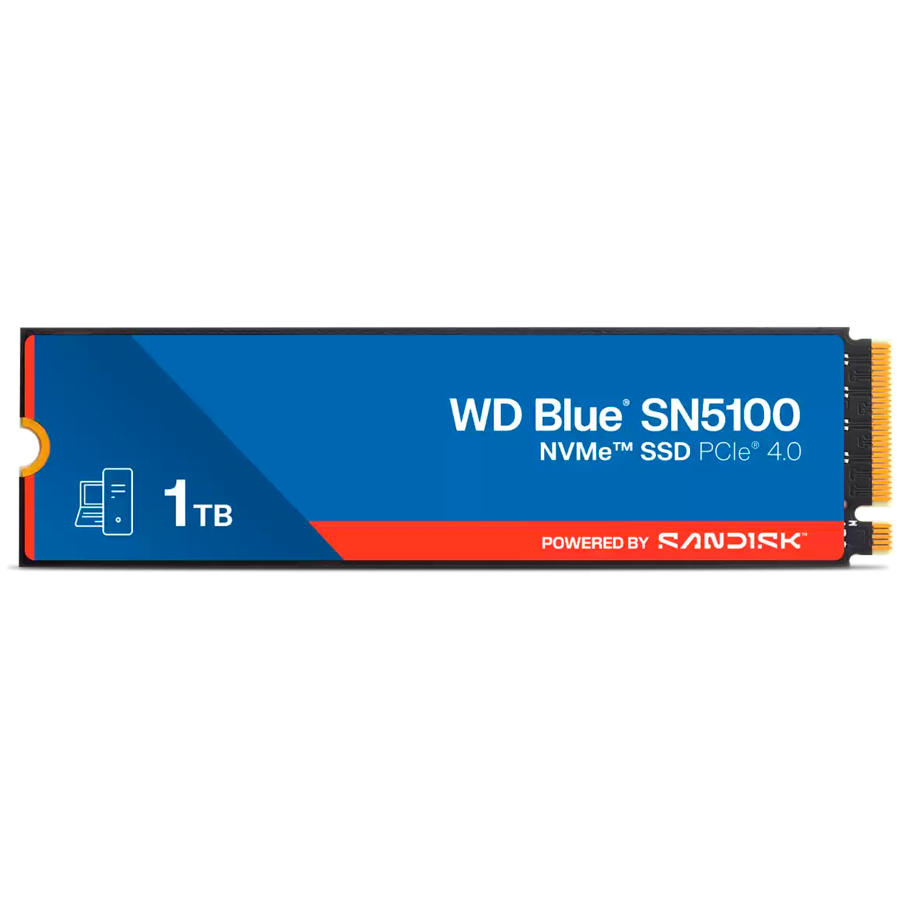 SSD накопитель WD Blue SN5100 1ТБ M.2 2280 PCIe Gen4 x4 NVMe QLC 3D