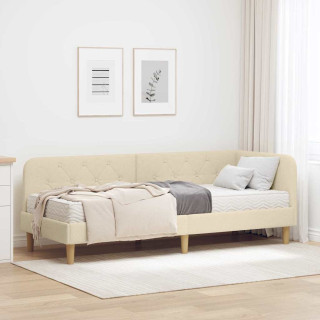 Nurgavoodi raam madratsiga peaga cream 80 x 200 cm kangas