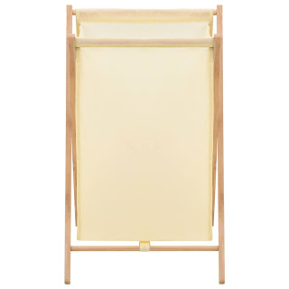 pesukorv, seedripuu ja kangas, beež, 42 x 41 x 64 cm