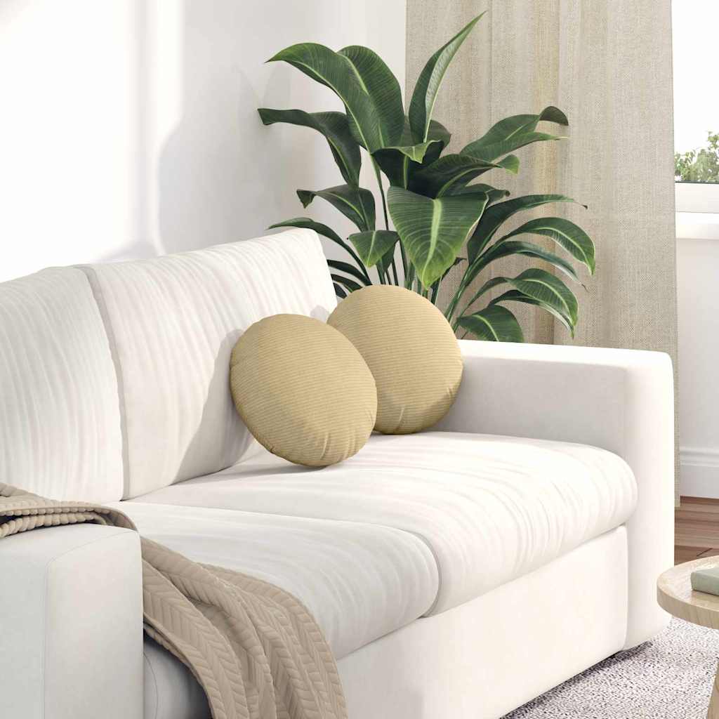 Istumispatjad 2 pcs Hall roheline Ø 30 cm Korter kangas