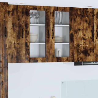 Seinakapp kööki riiuliga 2 pcs Suitsetatud tamm 40 x 31 x 80 cm