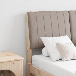 Polsterdatud voodiots Pruunikashall 120 cm Tahke mänd