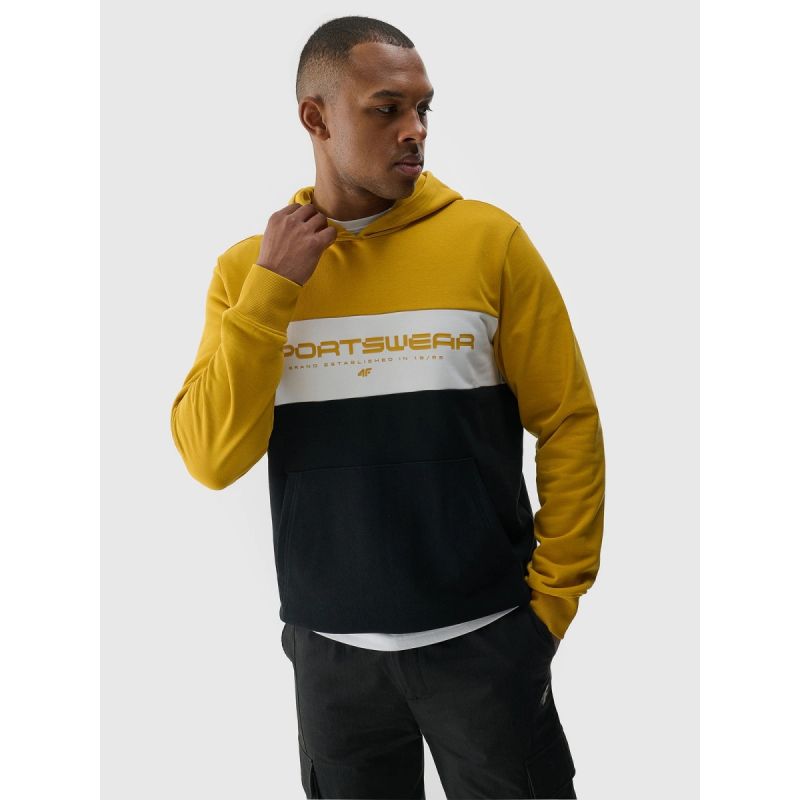 Men's sweatshirt with hood, open, 4F 4FWSS24TSWSM1032-71S