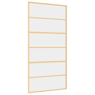 раздвижная дверь, золото, 102,5x205 см, прозрачное стекло ESG/алюминий