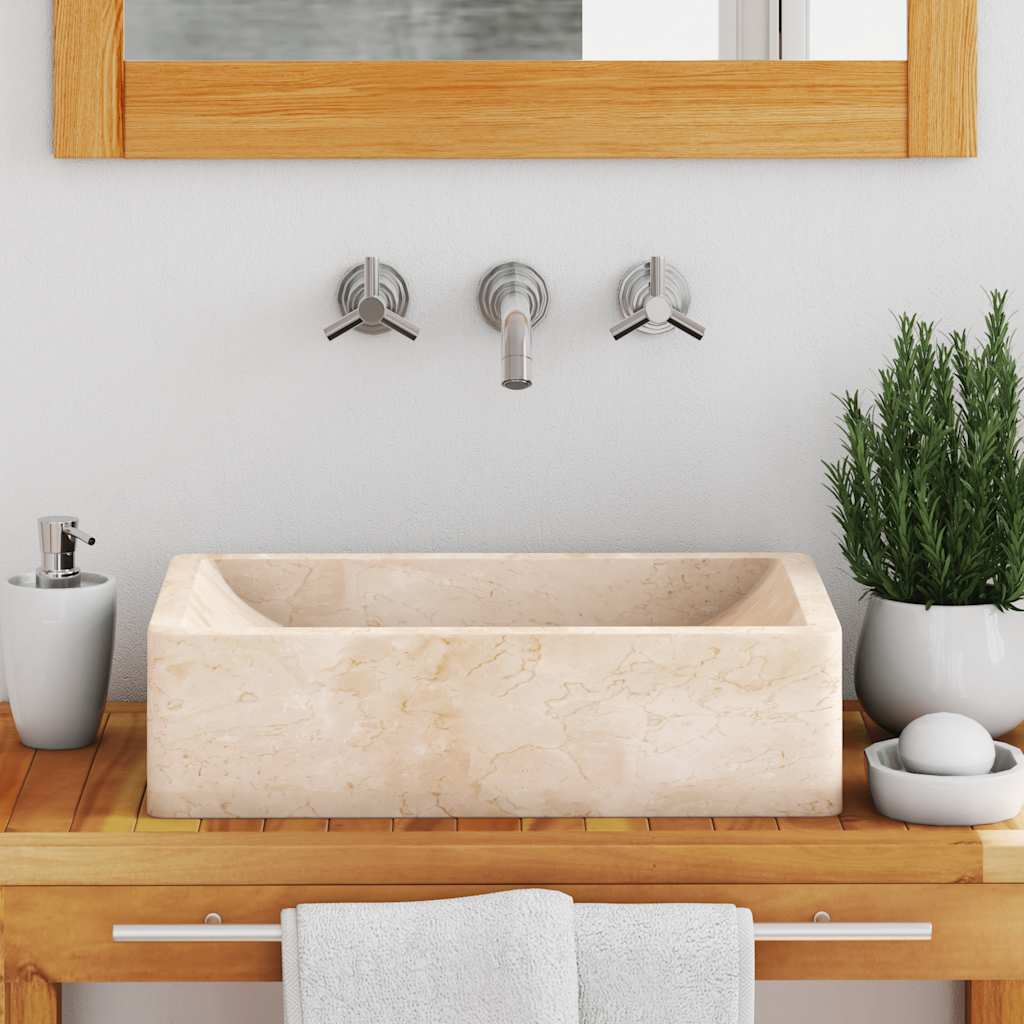 valamu 45 x 30 x 12 cm marmor kõrgläikega kreemjas