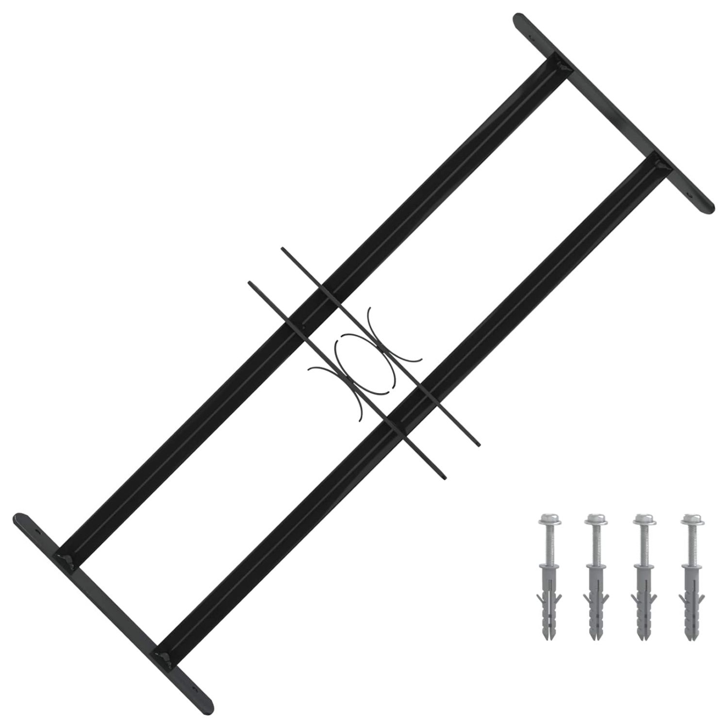 Akna rest Must 76 x 30 cm Pulbervärvitud teras