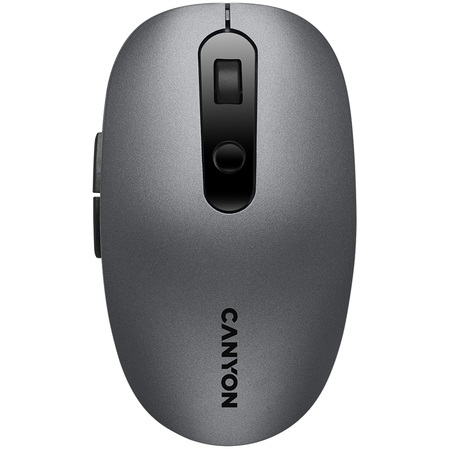 CANYON MW-9, 2 in 1 Wireless optical mouse with 6 buttons, DPI 800/1000/1200/1500, 2 mode(BT/ 2.4GHz), Battery AA*1pcs, Grey, 65.4*112.25*32.3mm, 0.092kg