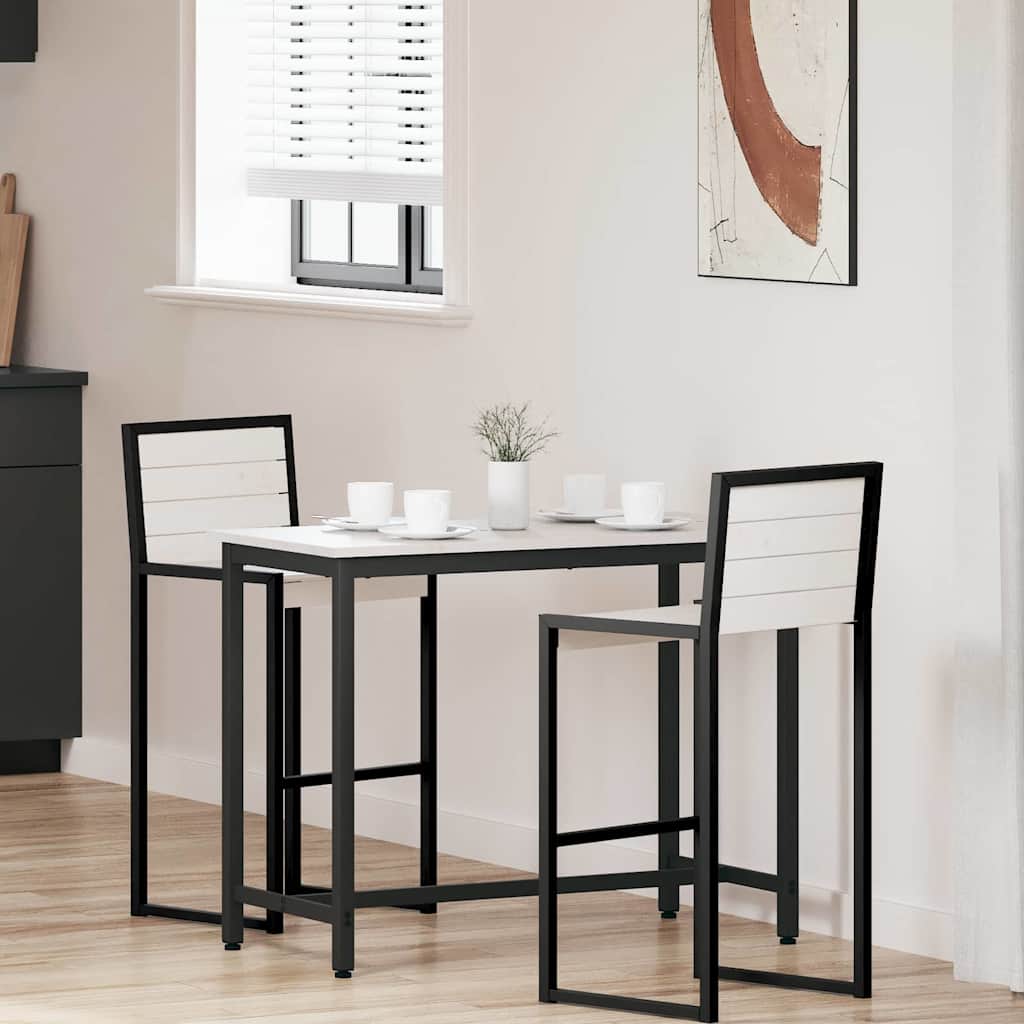 laud Valge 100 x 50 x 77 cm Töödeldud puit ja teras