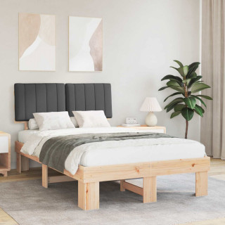 Voodiraam Pehme Peatoega peaga Tumehall 120 x 190 cm Tahke mänd