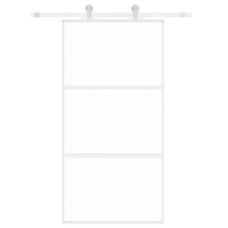 раздвижная дверь, белая, 102,5 x 205 см, закаленное стекло и алюминий