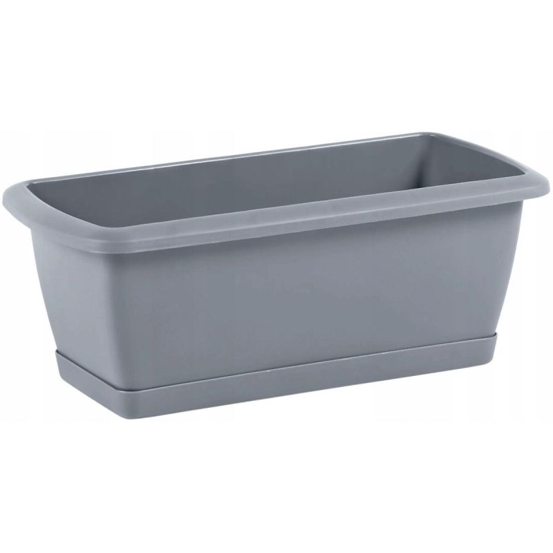 BALCONY FLOWER POT BOX WITH STAND RESPANA SET STONE GREY