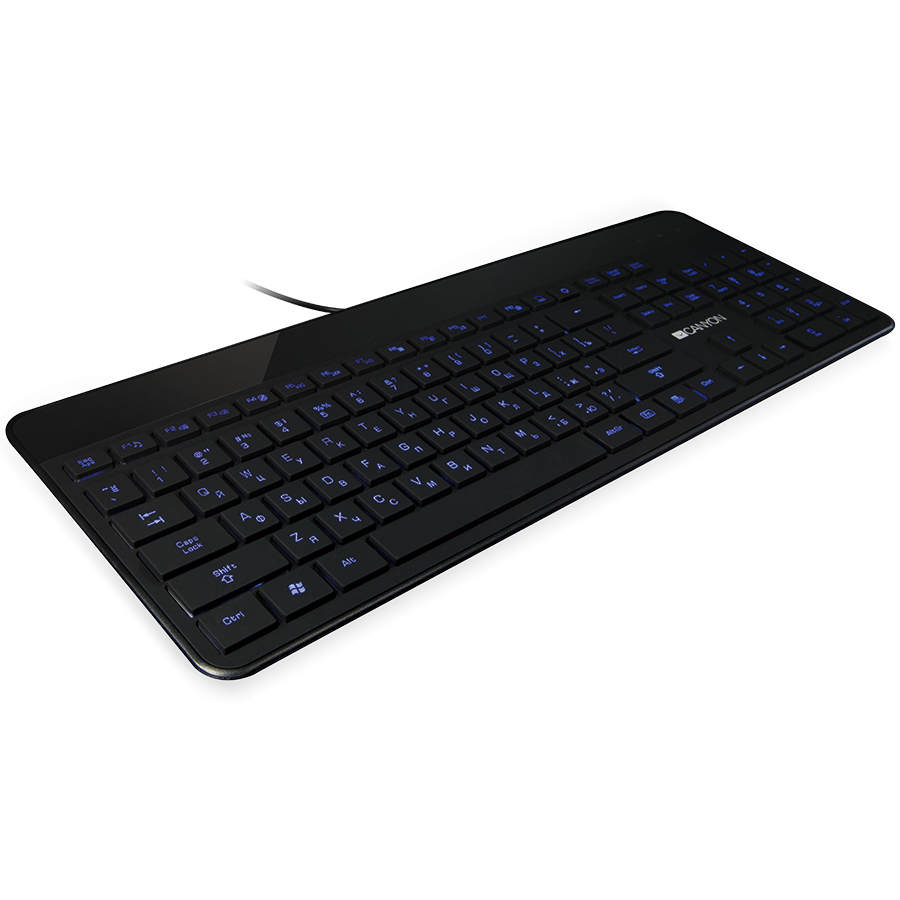CANYON keyboard HKB-5 EN/RU LED Multimedia Slim Black