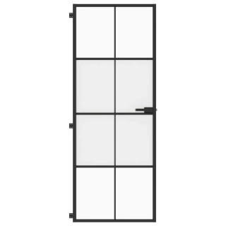 õhuke siseuks, must, 76x201,5 cm, karastatud klaas, alumiinium