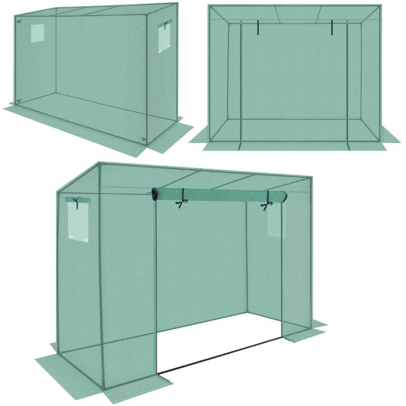 GREENHOUSE FOR TOMATOES AND CUCUMBERS 200x77x168-150CM PE GREEN