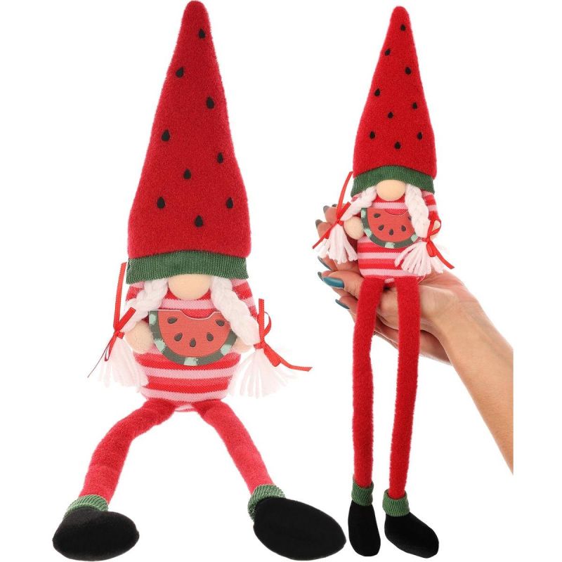 SPICY GNOME SITTING WATERMELON 35CM SPRING DECORATION