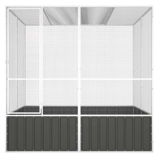 Клетка для птиц, антрацит, 213,5x217,5x211,5 см, оцинкованная сталь