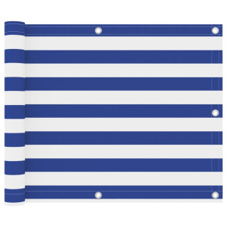 rõdusirm, valge ja sinine, 75 x 300 cm, oxford-kangas