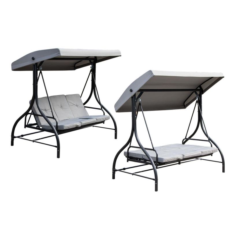 NINA GARDEN AND BALCONY SWING 3-SEAT GRAY
