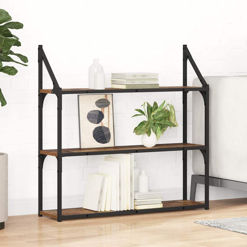 Seinariiul riiuliga Vana puit 80 x 21 x 78,5 cm Tehispuit