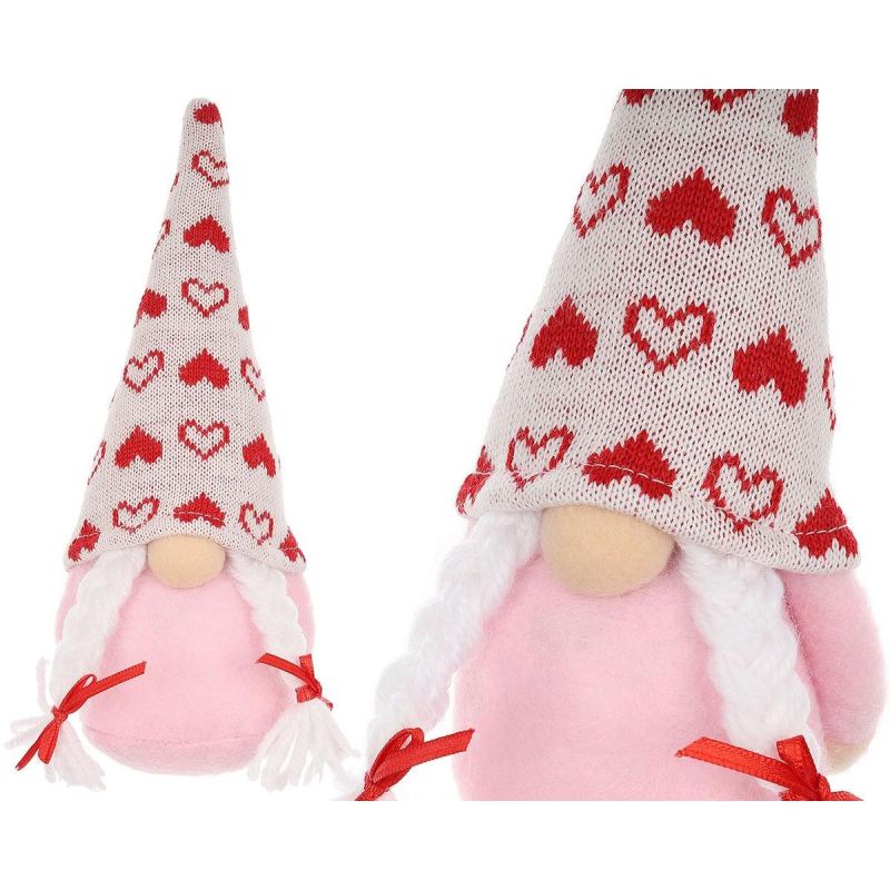 GNOME 20CM VALENTINE'S DAY DECORATION GIRL PINK