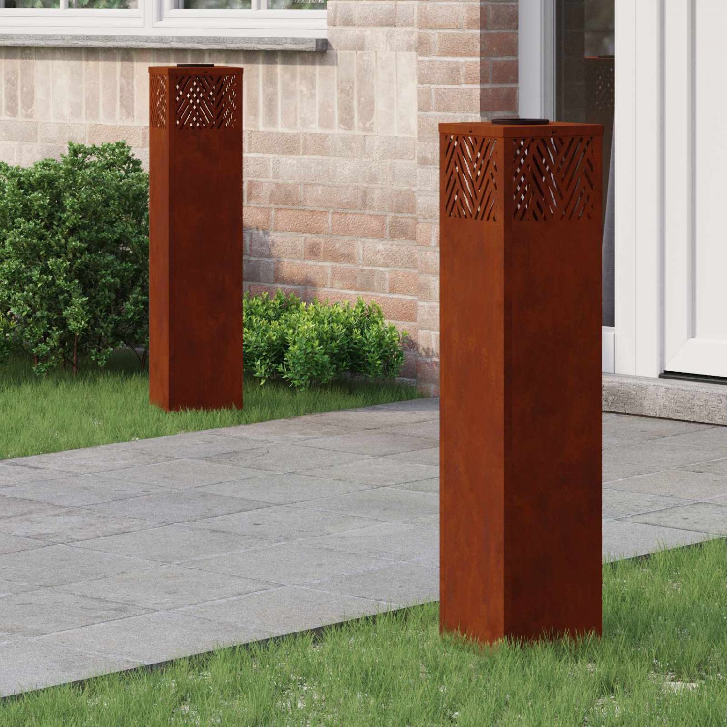 Päikese LED käigutee tuli 2 pcs Corten Teras Corten Teras