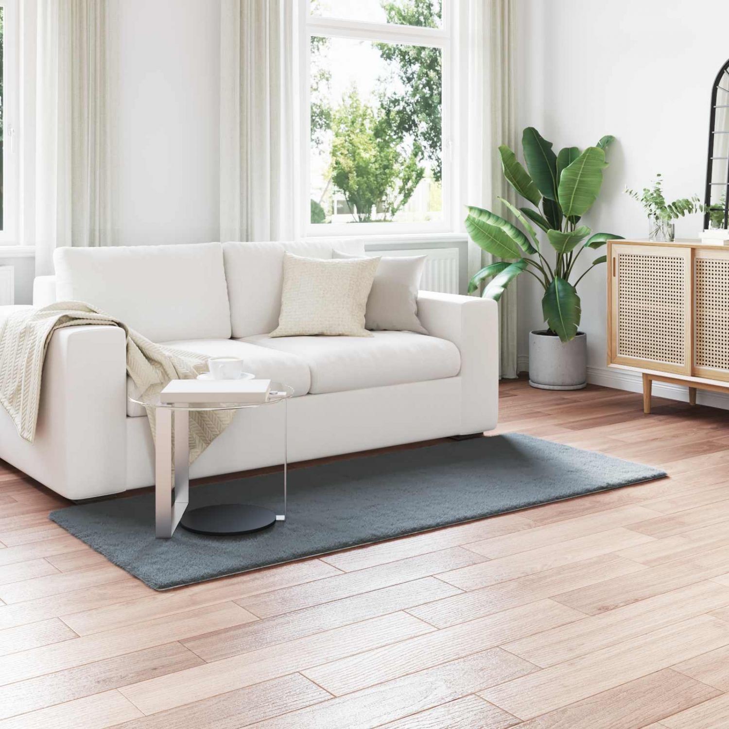 Kunstlik Küüliku Karv Mat Olite Antratsiit 100 x 200 cm