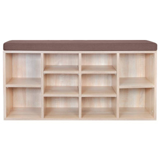 Tammepuidu värvi jalanõude hoiupink kümne sektsiooniga