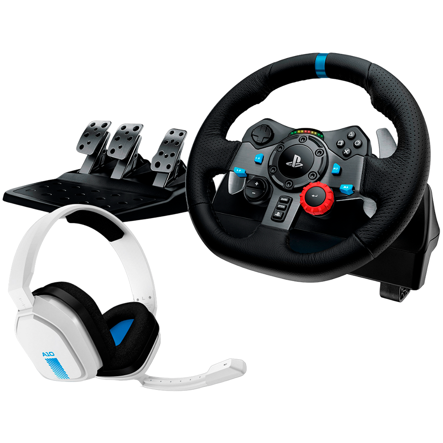Руль гоночный LOGITECH G29 Driving Force для PlayStation5 и PlayStation4 - БЕЛЫЙ - USB