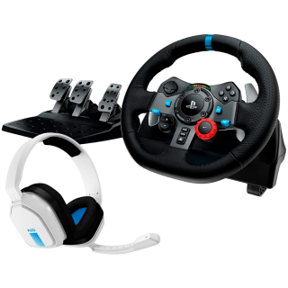 Руль гоночный LOGITECH G29 Driving Force для PlayStation5 и PlayStation4 - БЕЛЫЙ - USB