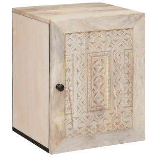 Vannitoa kapp uksega Valge 38 x 33.5 x 160 cm Kindel Puit Mango