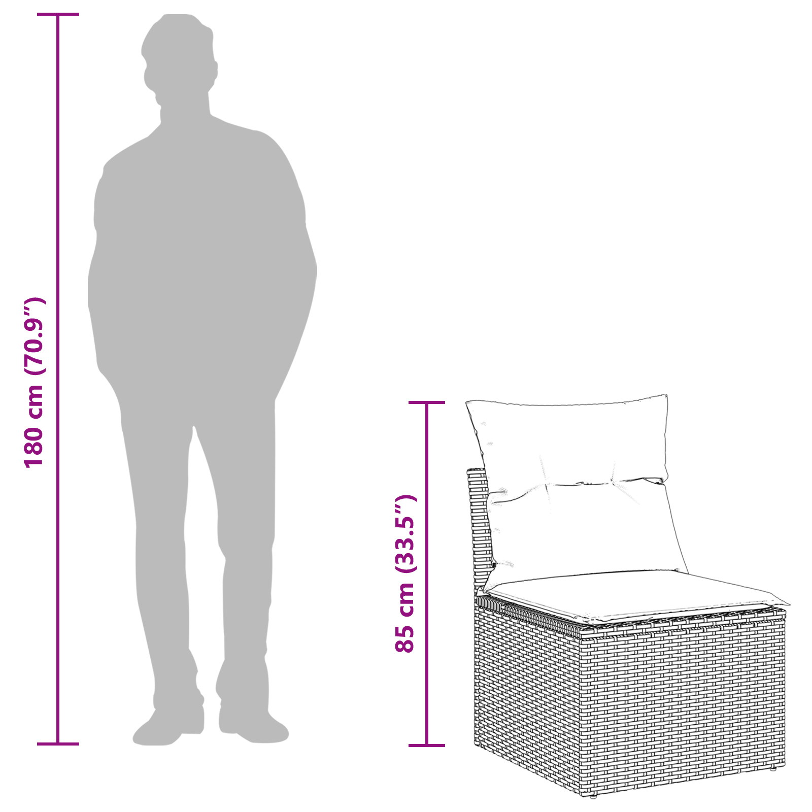 Aia Diivanikomplekt padjaga padjaga 8 pcs Hall 90 x 55 x 71 cm