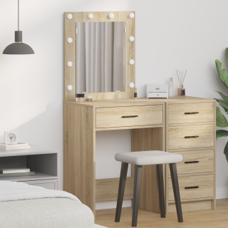 Туалетный столик с LED-подсветкой, цвет Сонома дуб, 50x41x135 см